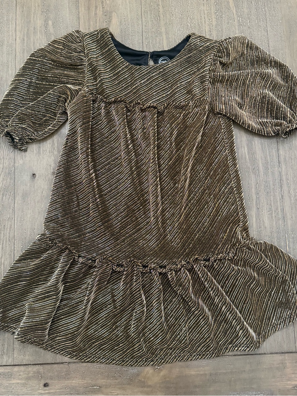 wonder nation Metallic Black/Gold Dress